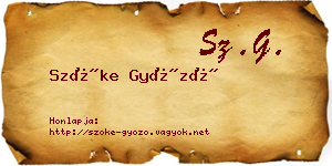 Szőke Győző névjegykártya